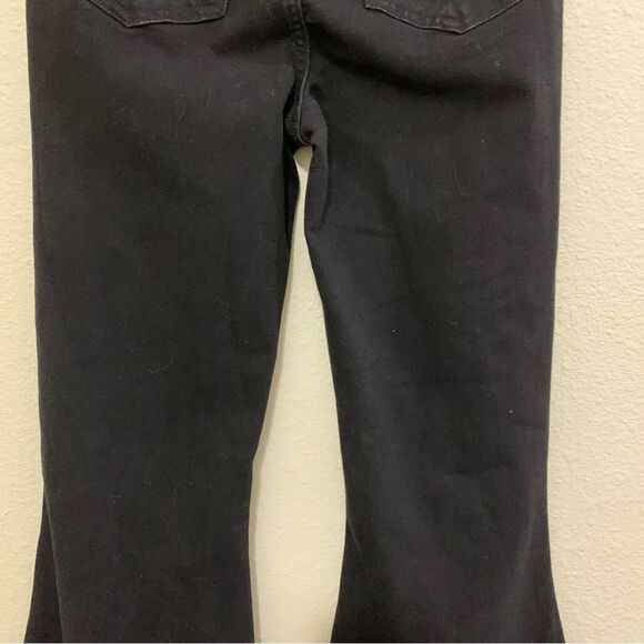FOREVER 21 Flair Jeans Women Medium Black Stretch Elastic Waist Pull on Boho. - Picture 7 of 15